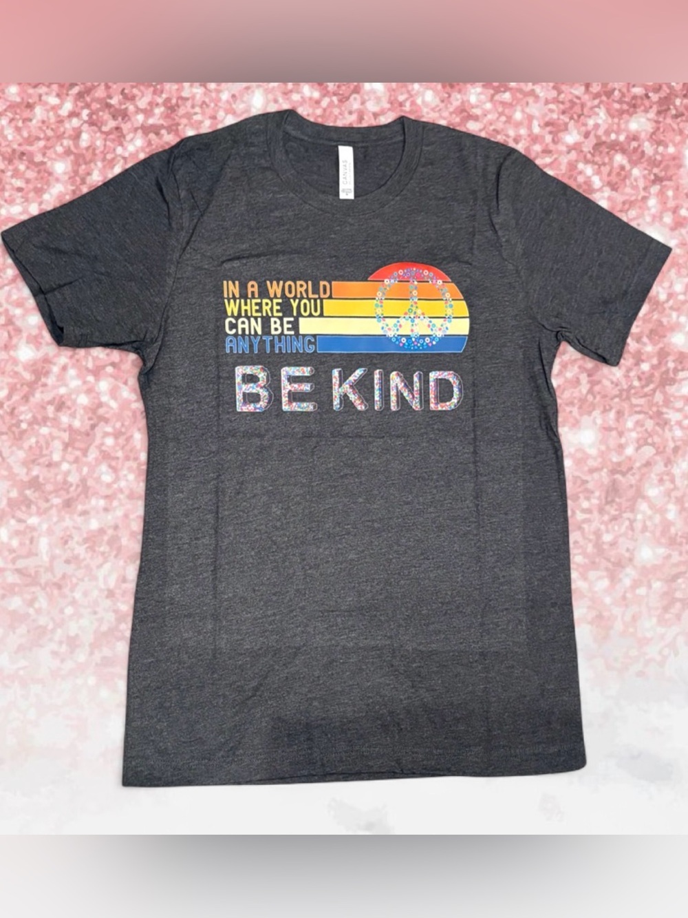 Be Kind Graphic Tee - Charcoal Short Sleeve Women’s Top